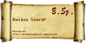 Balázs Szeráf névjegykártya