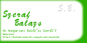 szeraf balazs business card